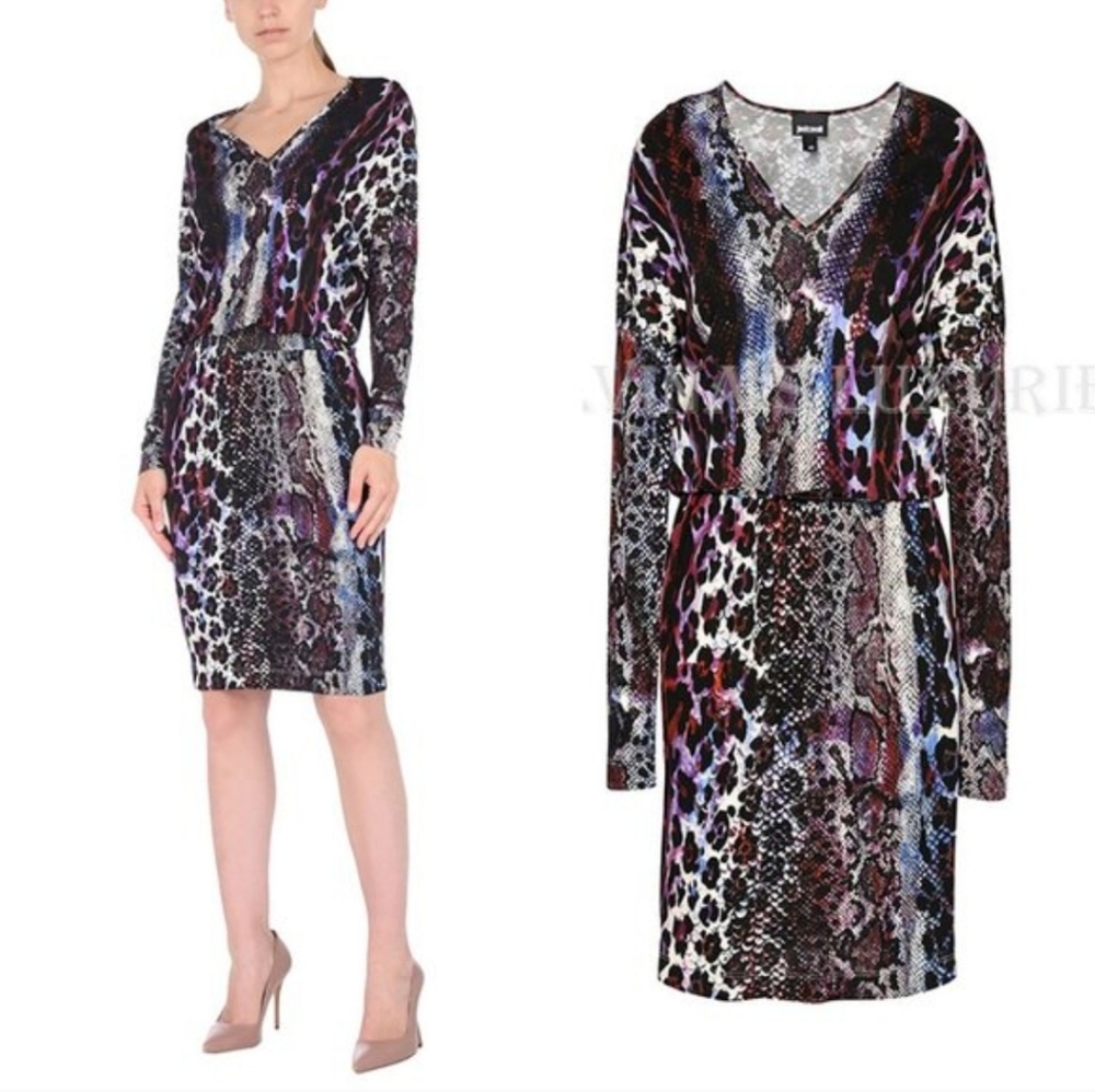 Just Cavalli Animal Print Dress Size 42 NWT